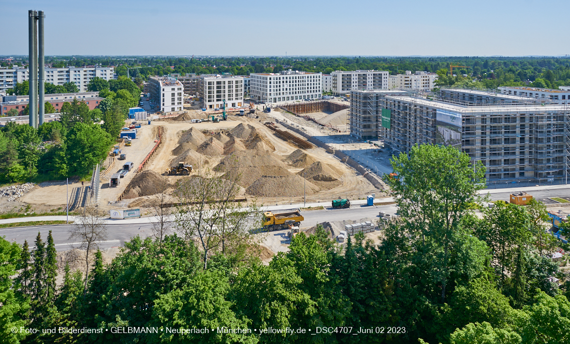 02.06.2023 - aktuelle Fotos von der Baustelle Alexisquartier in Neuperlach in München